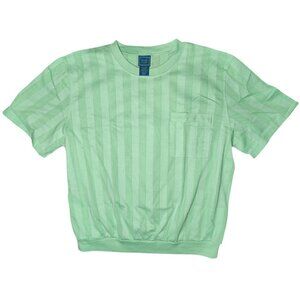 Tropi-Cool Crew Neck Banded Bottom Shirt Mens 2XL Green Pocket Casual VTG NWOT